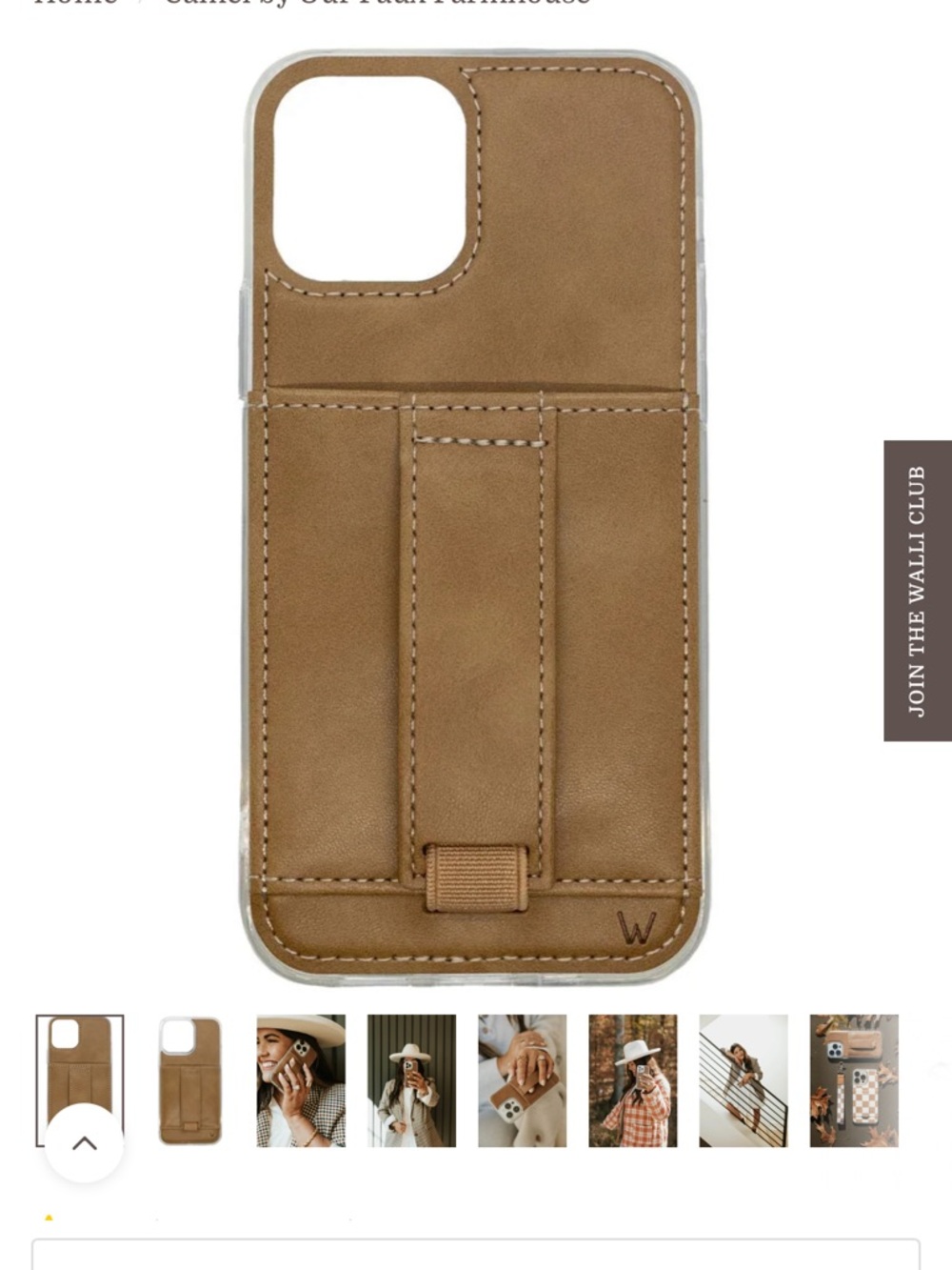 Wallis Tan Leather Card Strap Phone Case